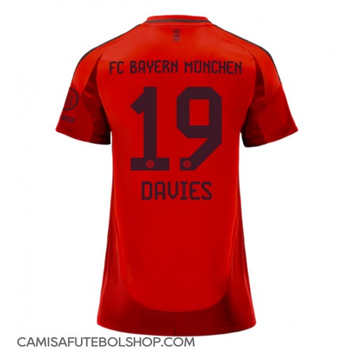 Camisa de time de futebol Bayern Munich Alphonso Davies #19 Replicas 1º Equipamento Feminina 2024-25 Manga Curta